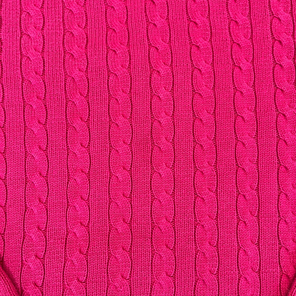 Talbots Pink Classic Cotton Cable Knit Crewneck Pullover Sweater Women’s 1X - Picture 4 of 8